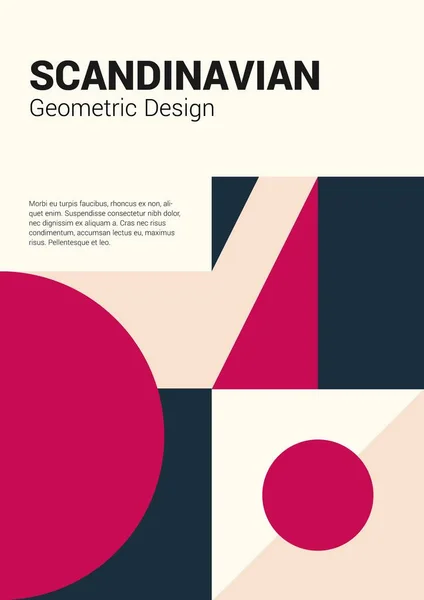 Skandinavische Geometrische Designvorlage Poster Moderne Und Farbenfrohe Abstrakte Formen Hintergrund — Stockvektor