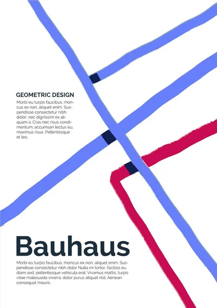 Plakatvorlage Für Das Geometrische Design Des Bauhauses Moderne Und Kubische — Stockvektor