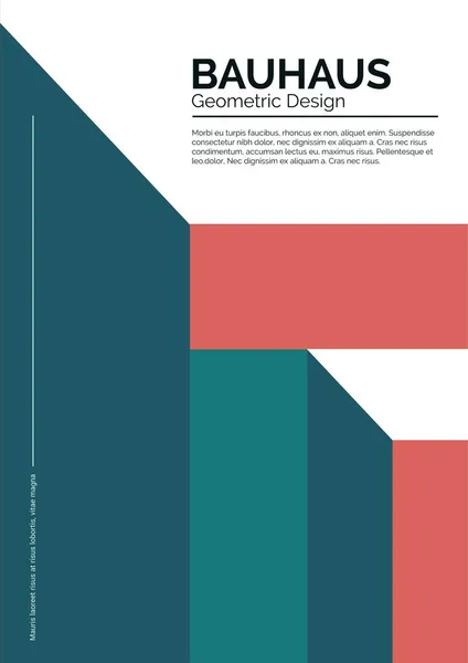 Plakatvorlage Für Das Geometrische Design Des Bauhauses Bunte Und Architektonische — Stockvektor