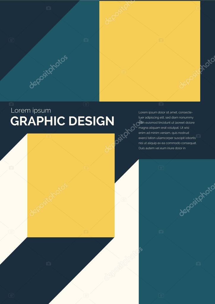 Geometric and graphic poster template. Abstract volume shapes artwork. Illustration art for poster, print.