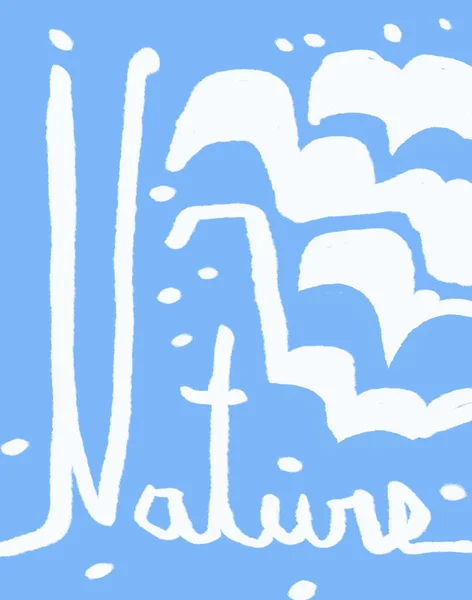 Handwritten Nature Word Cloud Snow Abstract Minimal Illustration Background — Stockfoto
