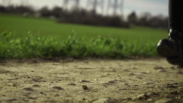 Imágenes Estáticas Primer Plano Del Camino Tierra Junto Campo Verde — Vídeos de Stock