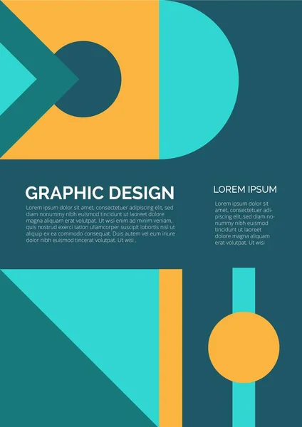 Graphic Design Geometric Corporate Template Poster Abstract Shapes Circle Rectangle — Stock Vector