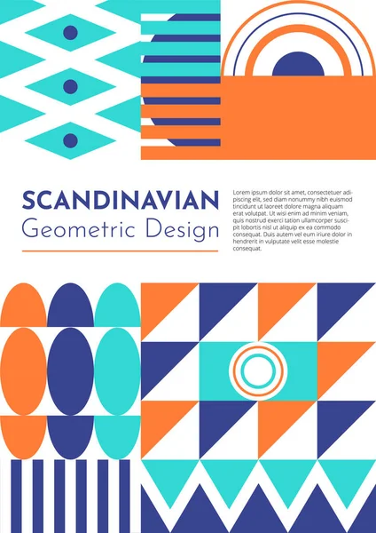 Skandinavisches Geometrisches Design Plakat Abstrakte Und Geometrische Formen Und Elemente — Stockvektor