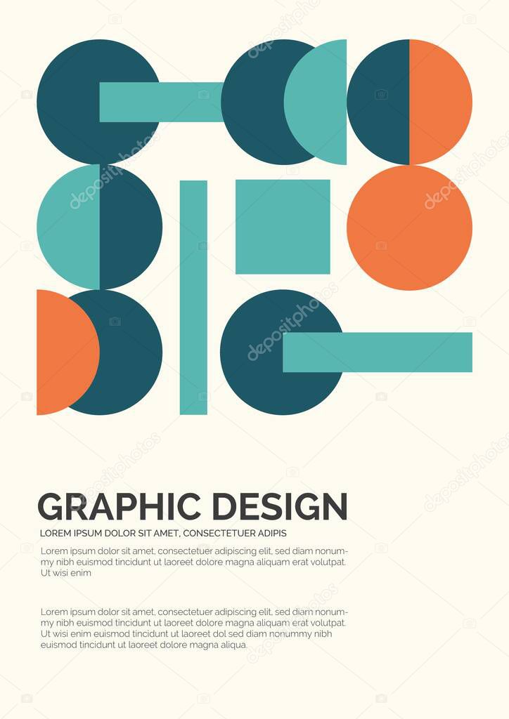 Geometrical pattern cover with circle and text. Abstract graphic design for cover, business and catalog.