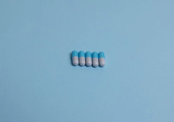 Blue Pills Blue Background — Stock Photo, Image