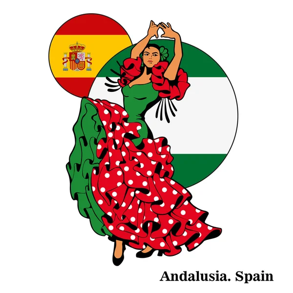 Flamenco em Andaluzia, Espanha — Vetor de Stock