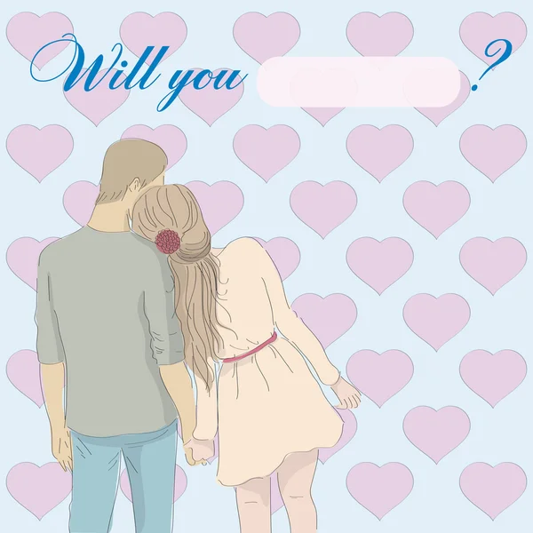 Card: Will you marry me? — Stock Vector