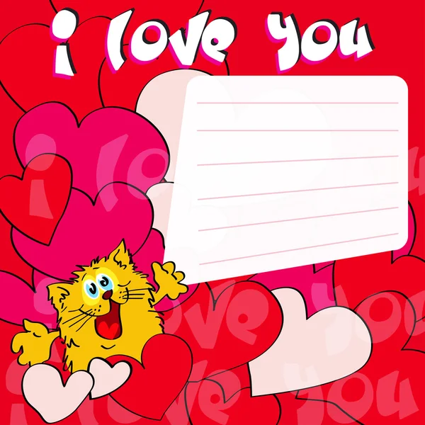 Tarjeta de felicitación I Love You — Archivo Imágenes Vectoriales