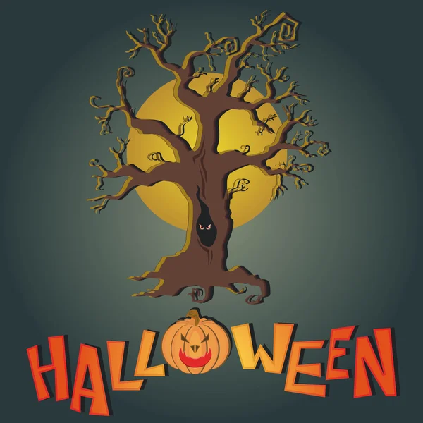 Tarjeta postal vectorial para Feliz Halloween — Vector de stock