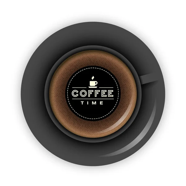 Xícara de café no pires — Vetor de Stock