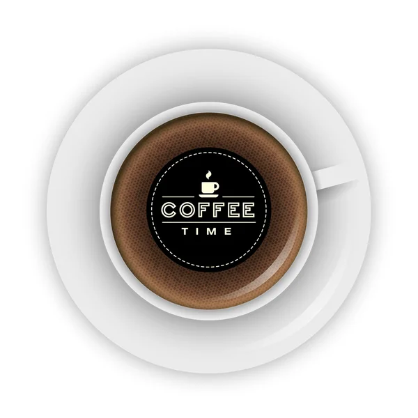 Xícara de café no pires — Vetor de Stock