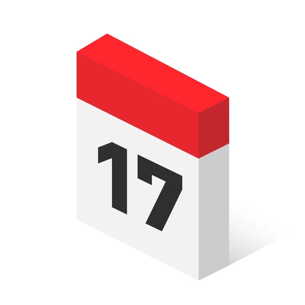 Semplice icona del calendario isometrico — Vettoriale Stock