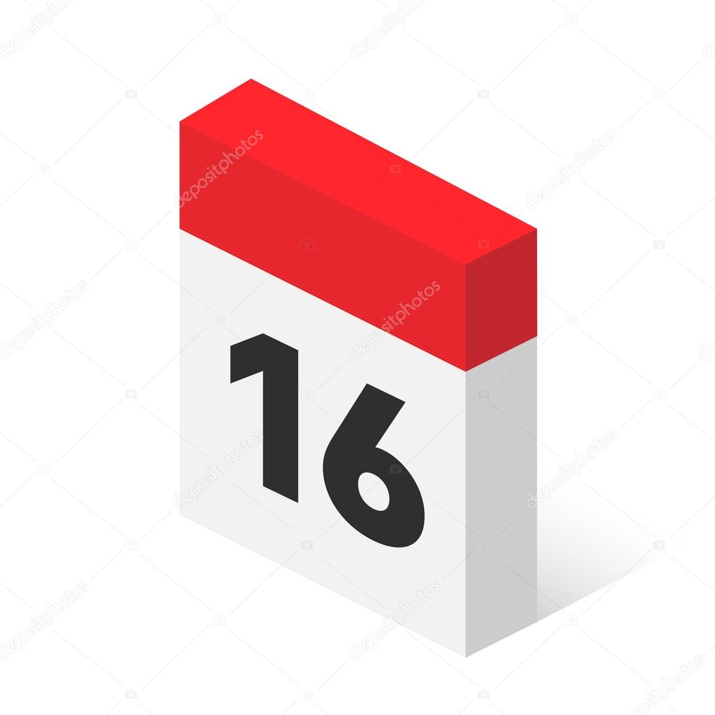Simple isometric calendar icon