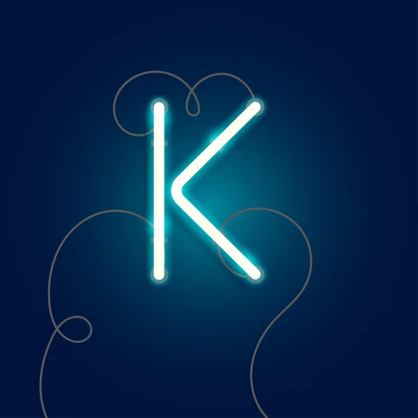 Neon letter K — Stock Vector