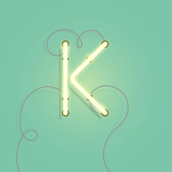 Neon character K — Stock Vector