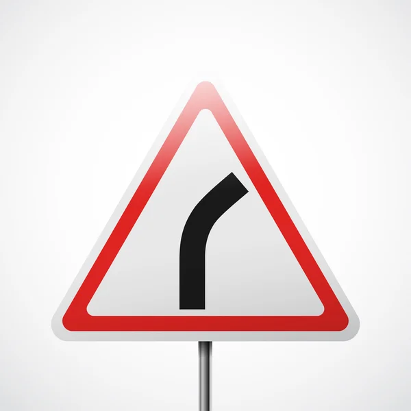 Verkehrswarnschild. Gefährliche Kurve — Stockvektor