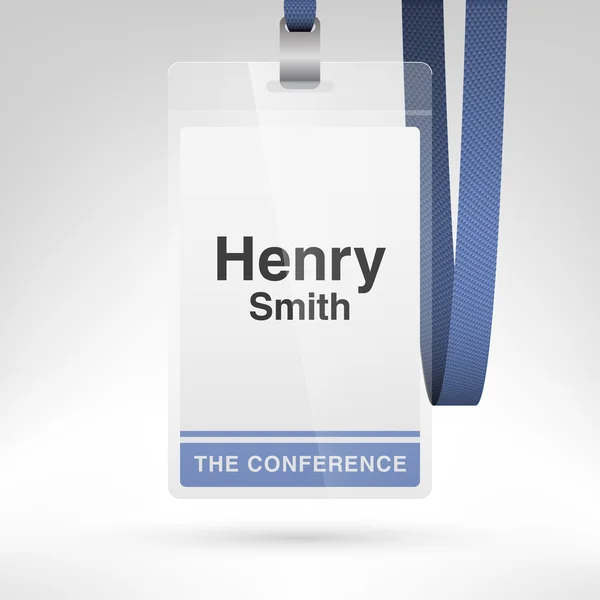 Conference badge with name tag — Stock Vector