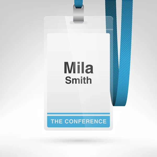 Konferens badge med namnbricka — Stock vektor