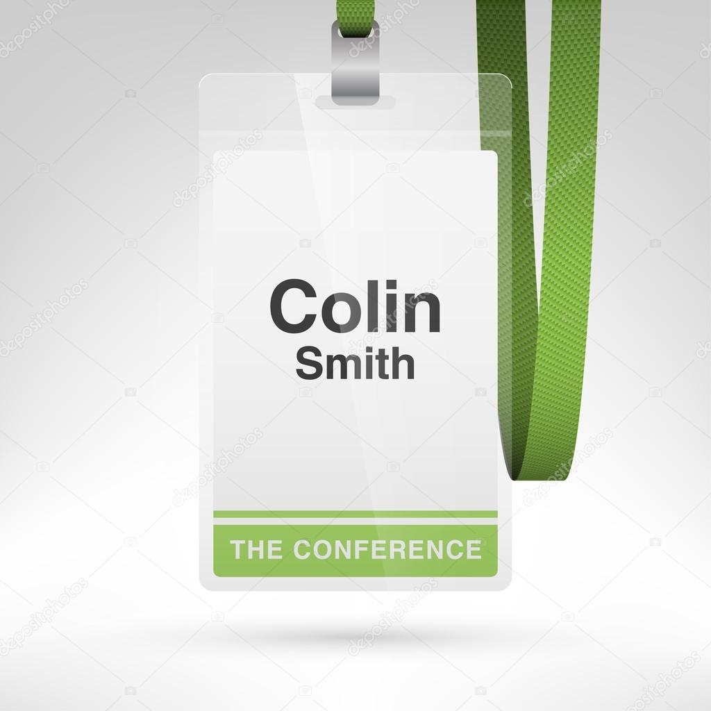 Conference badge with name tag 