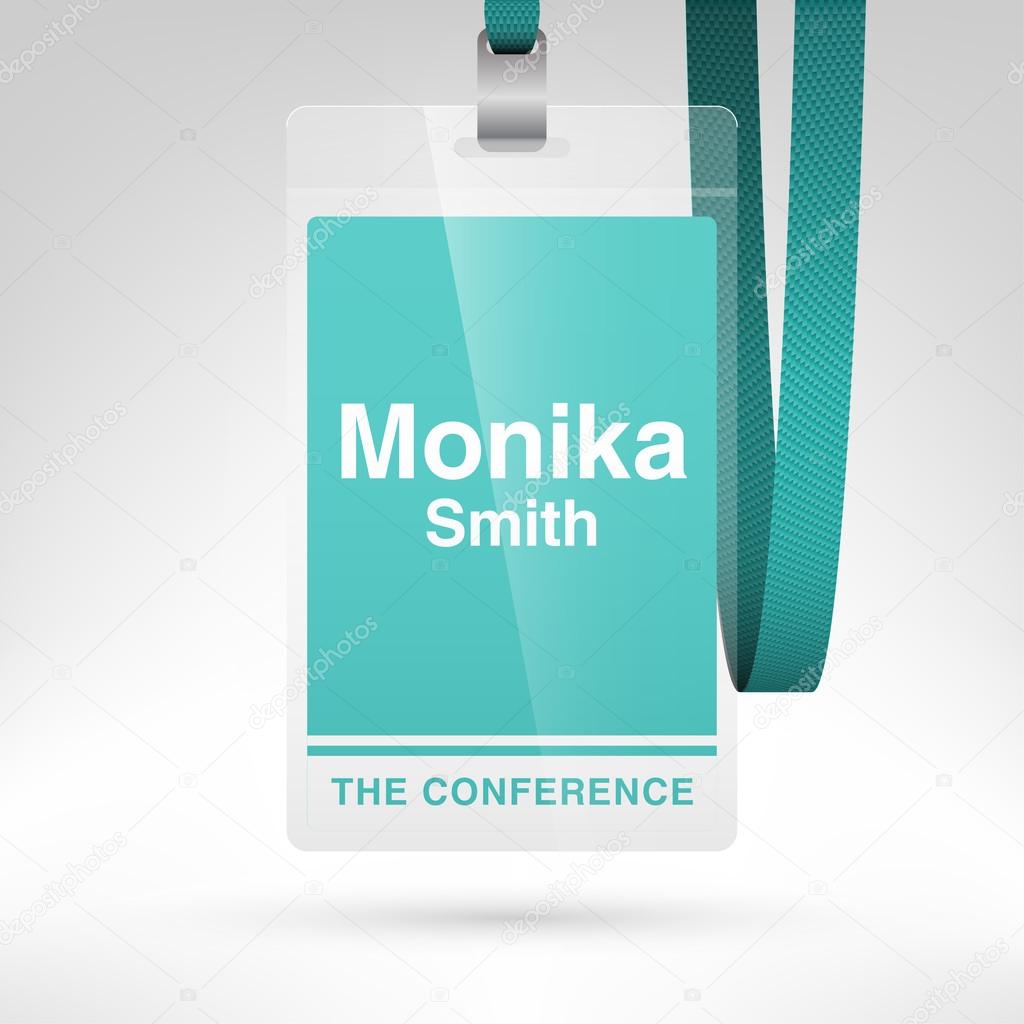 Conference badge with name tag 