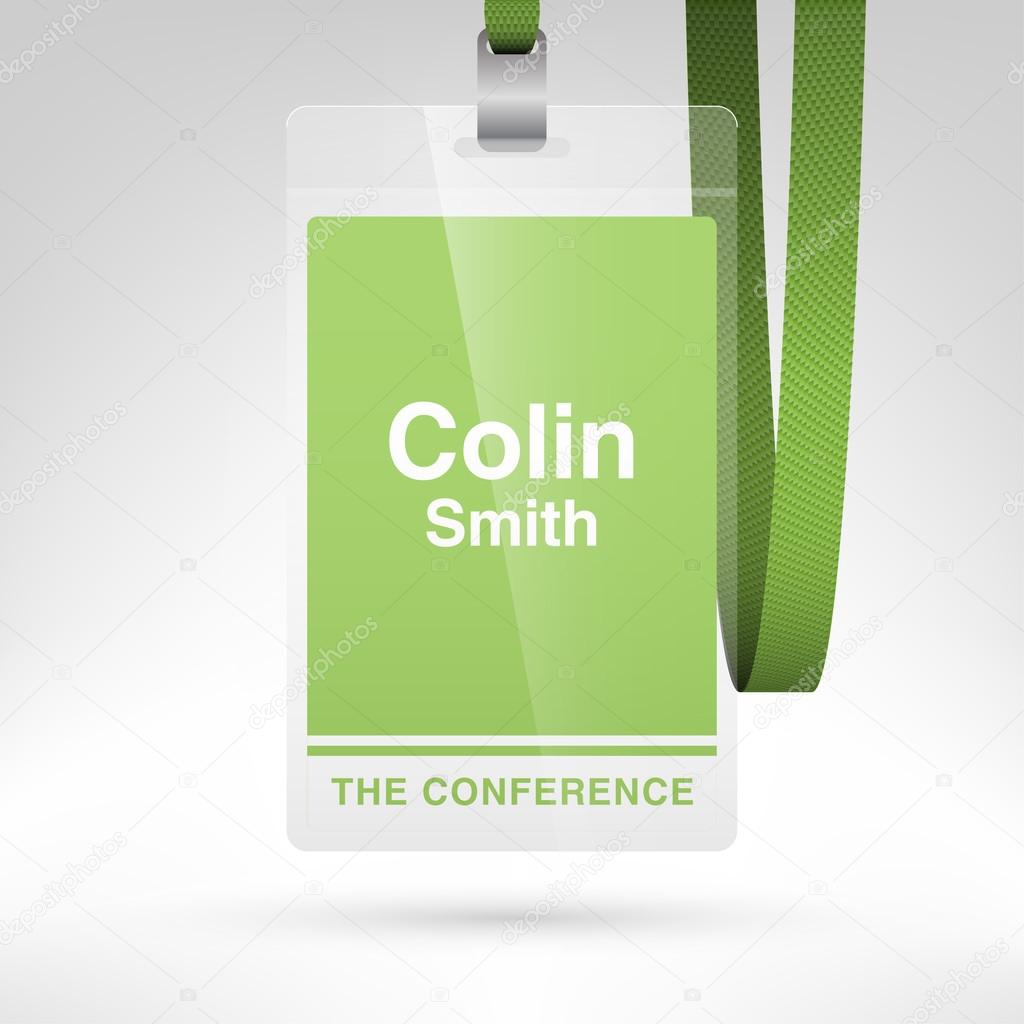 Conference badge with name tag 