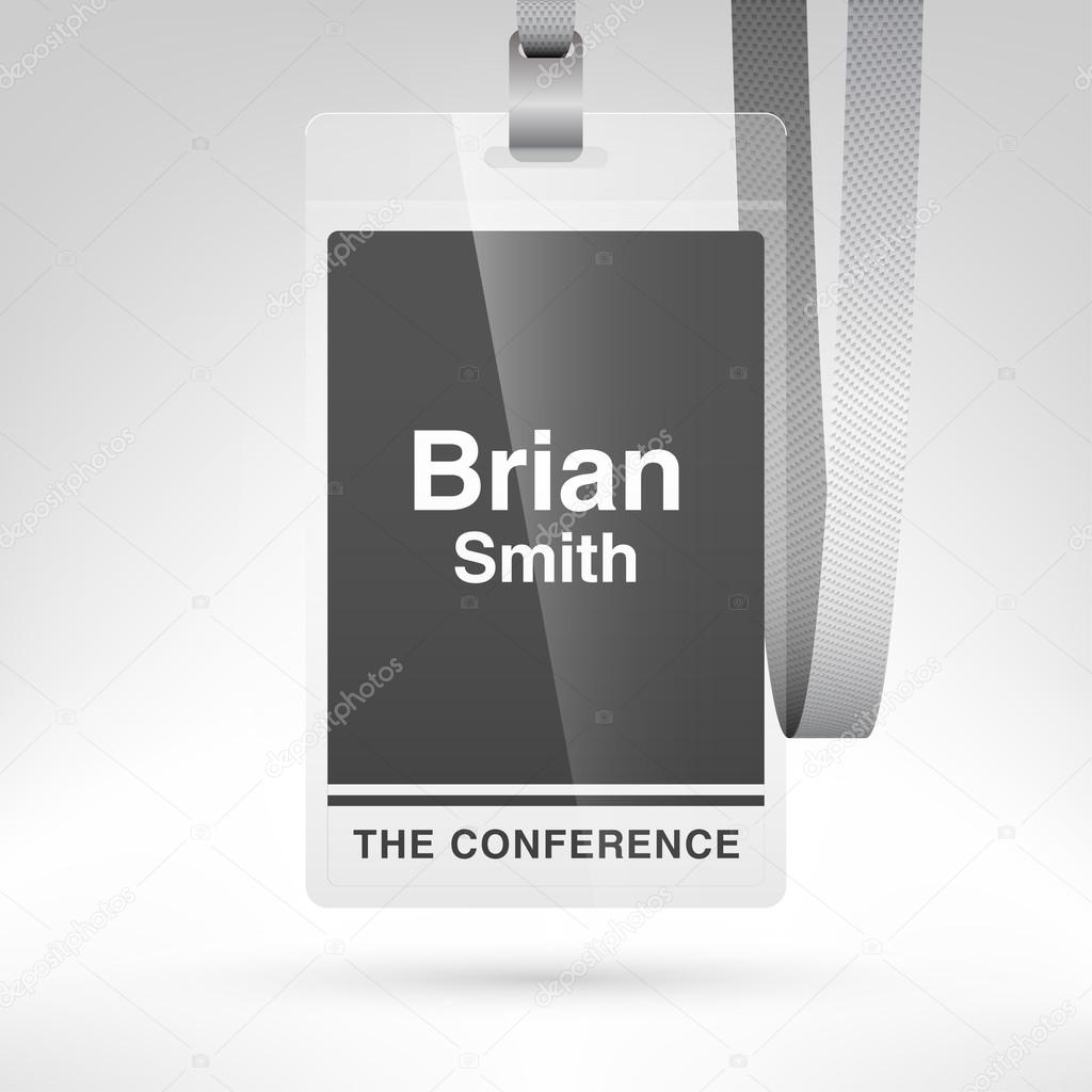 Conference badge with name tag 