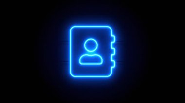 Adres Defteri neon levhası bir süre sonra ortada belirip kayboluyor. Mavi neon alfabe sembolünün döngü canlandırması