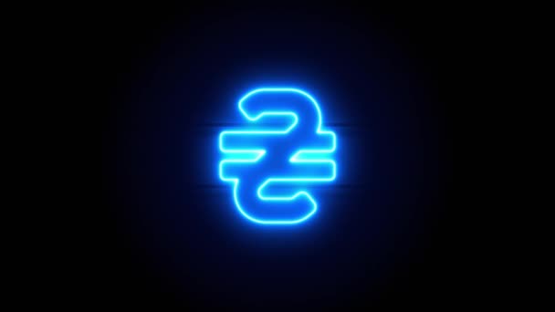 Neon Sign Appear Center Disappear Some Time Looped Animation — Stock Video