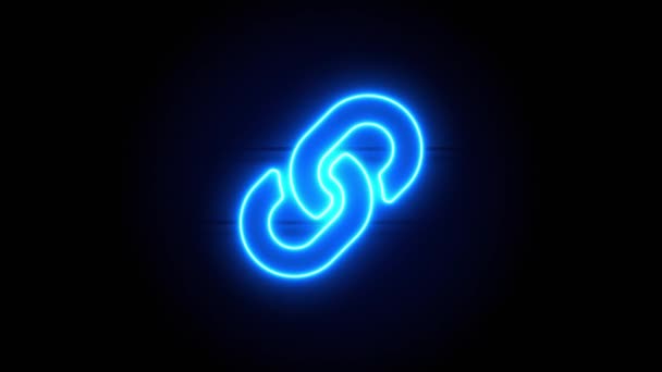 Neon Sign Appear Center Disappear Some Time Looped Animation — Stock Video