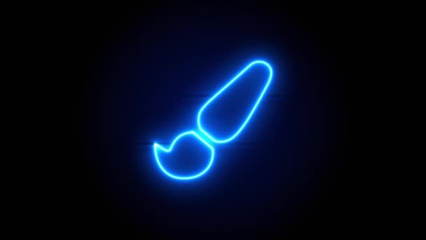 Neon Sign Appear Center Disappear Some Time Looped Animation — Stock Video