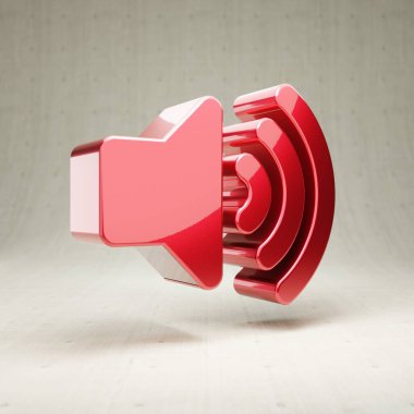 Cilt Yukarı simgesi. Beyaz beton arka planda izole edilmiş altın parıltılı üniversite sembolü. Web sitesi için modern simge, sosyal medya, sunum, tasarım şablonu ögesi. 3 Boyutlu Hazırlama.