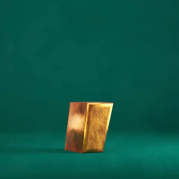 Tidewater Greenの背景にFortuna Gold Coma トレンドカラーフォントタイプシンボル 3Dレンダリング — ストック写真