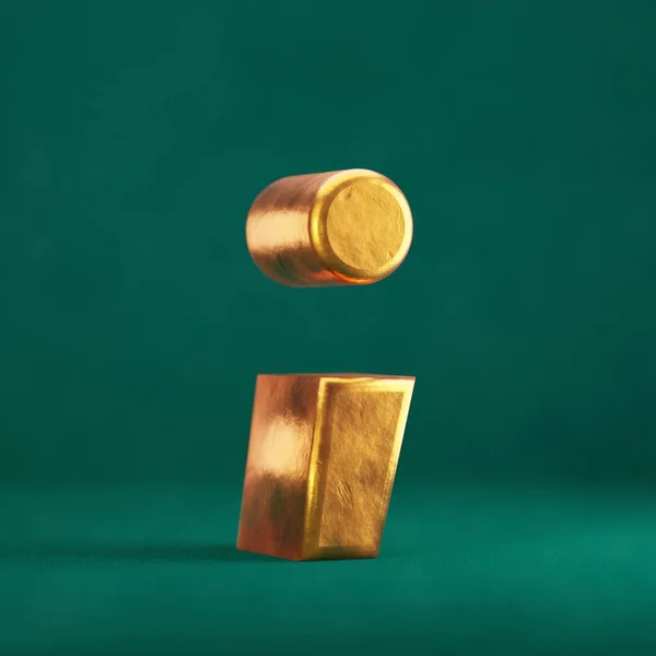 Fortuna Gold Semicolon Tidewater Green Pozadí Symbol Typu Písma Trendu — Stock fotografie