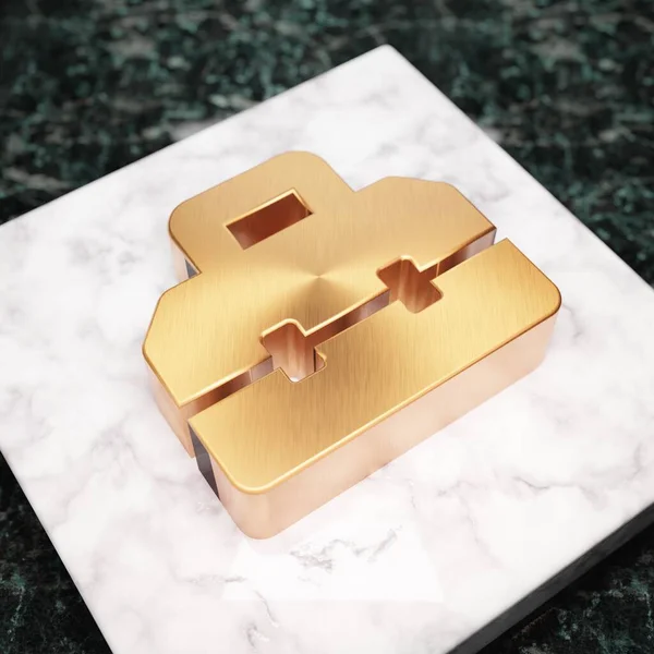 Ikon Toolbox Simbol Kotak Perkakas Podium Marmer Putih Ikon Untuk — Stok Foto