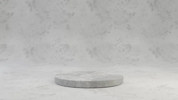 Betong Piedestal Isolerad Grå Cement Bakgrund Renderade Minimalistiska Abstrakta Bakgrundskoncept — Stockfoto