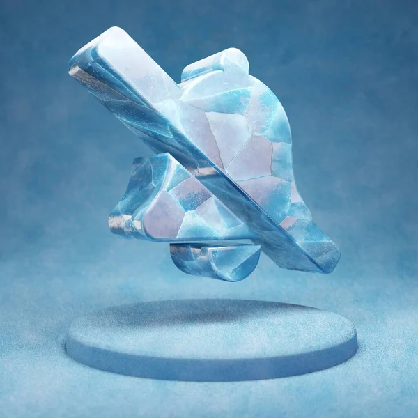 Icône Bell Slash Cracked Blue Ice Bell Slash Symbole Sur — Photo