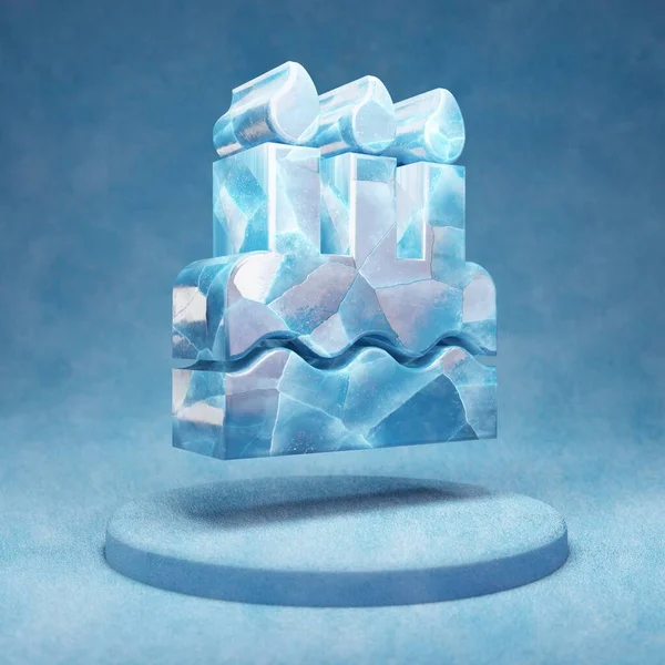 Значок Торта День Рождения Треснувший Синий Символ Дня Рождения Ледяного — стоковое фото