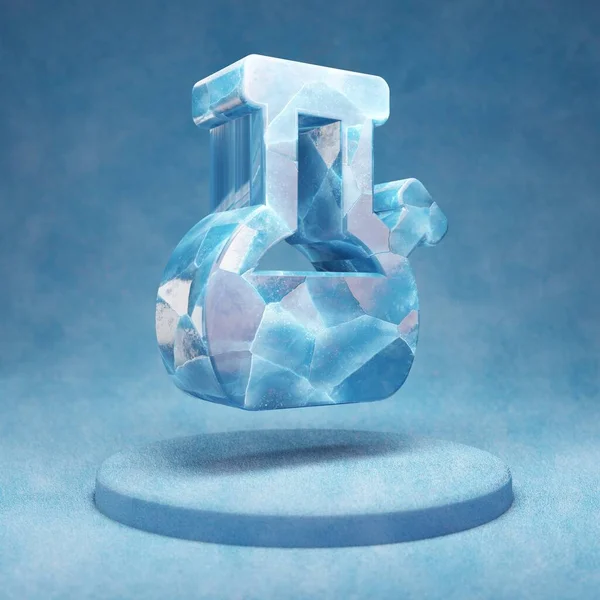 Εικόνα Ναργιλέ Ραγισμένο Μπλε Σύμβολο Ice Bong Μπλε Βάθρο Χιονιού — Φωτογραφία Αρχείου