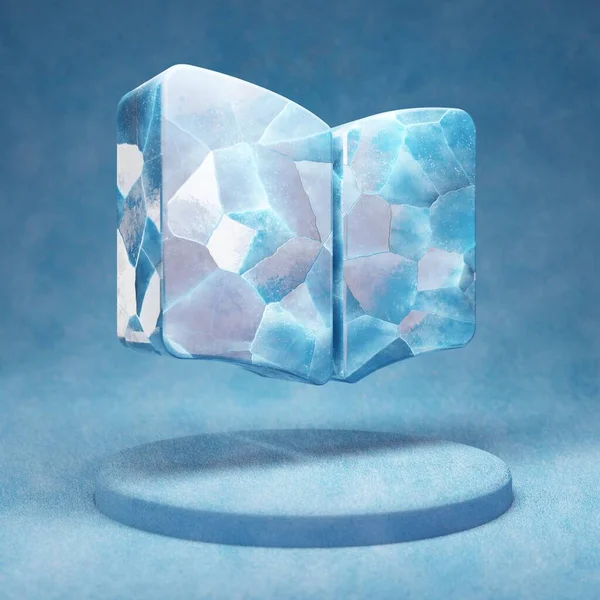 Άνοιγμα Εικονιδίου Βιβλίου Ραγισμένο Μπλε Ice Open Book Σύμβολο Μπλε — Φωτογραφία Αρχείου