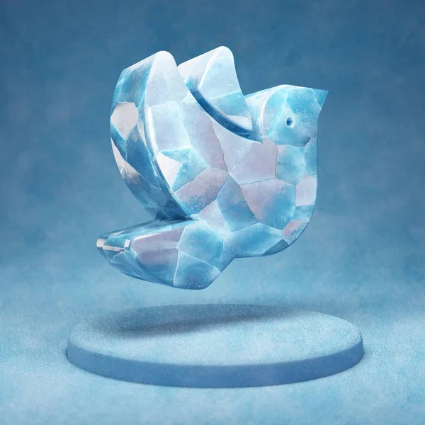 Εικονίδιο Περιστεριού Ραγισμένο Μπλε Σύμβολο Παγοκολώνα Μπλε Βάθρο Χιονιού Εικονίδιο — Φωτογραφία Αρχείου