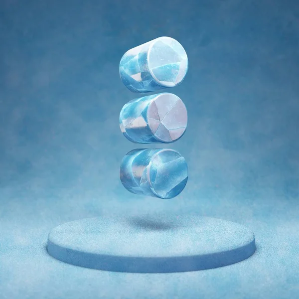 Elipsis Dikey Simgesi Mavi Kar Podyumunda Çatlamış Mavi Buz Elipsi — Stok fotoğraf