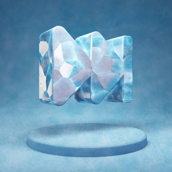 Snel Vooruit Pictogram Gebarsten Blauw Ice Fast Forward Symbool Blauwe — Stockfoto