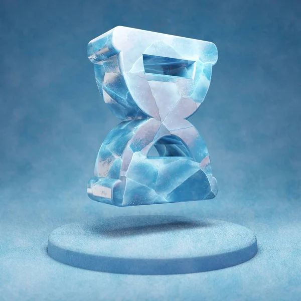 Sanduhr Halb Symbol Cracked Blue Ice Sanduhr Half Symbol Auf — Stockfoto