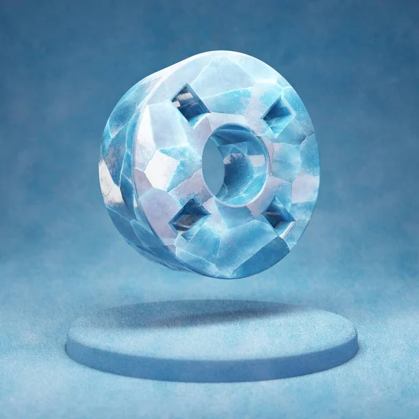 Ikona Life Ring Prasklý Modrý Ice Life Ring Symbol Modrém — Stock fotografie
