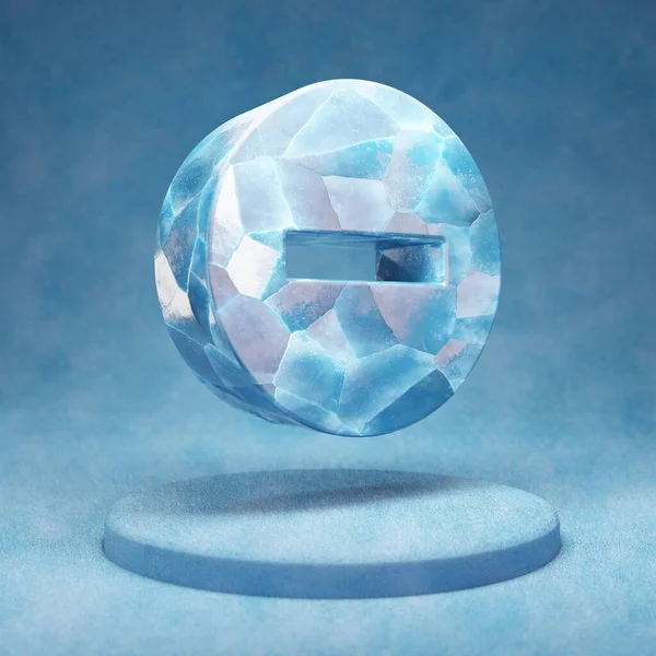 Ikona Kruh Prasklý Modrý Symbol Ledový Kruh Modrém Sněhovém Pódiu — Stock fotografie