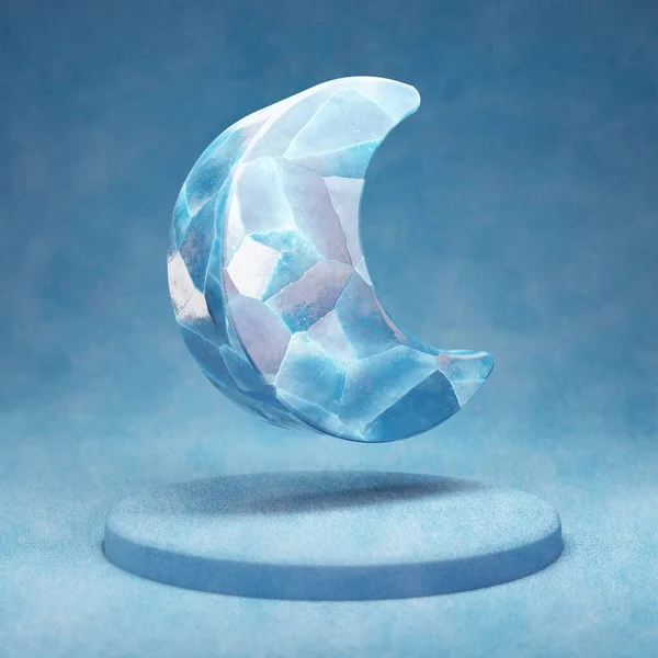 Simgesi Mavi Kar Podyumunda Çatlamış Mavi Buz Sembolü Web Sitesi — Stok fotoğraf