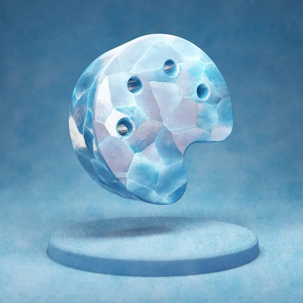 Ikona Palety Pęknięty Niebieski Symbol Ice Palette Niebieskim Podium Śniegu — Zdjęcie stockowe