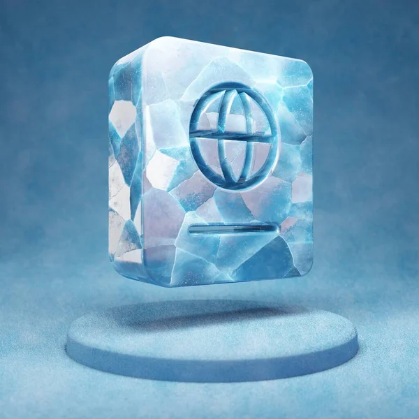 Ikona Pasu Prasklý Modrý Symbol Ledového Pasu Modrém Sněhovém Pódiu — Stock fotografie