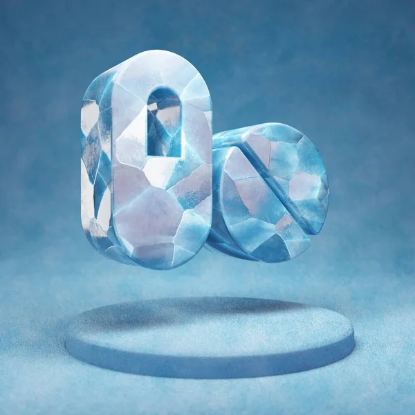 Pillen Symbol Gebrochene Blaue Eispillen Auf Blauem Schnee Podium Social — Stockfoto